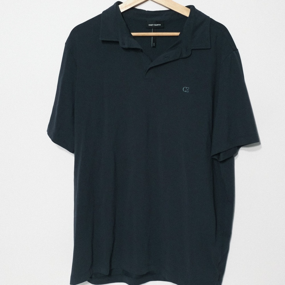 Cozy Earth CE Men's XL Black Short Sleeve Performance Golf Polo Shirt‎